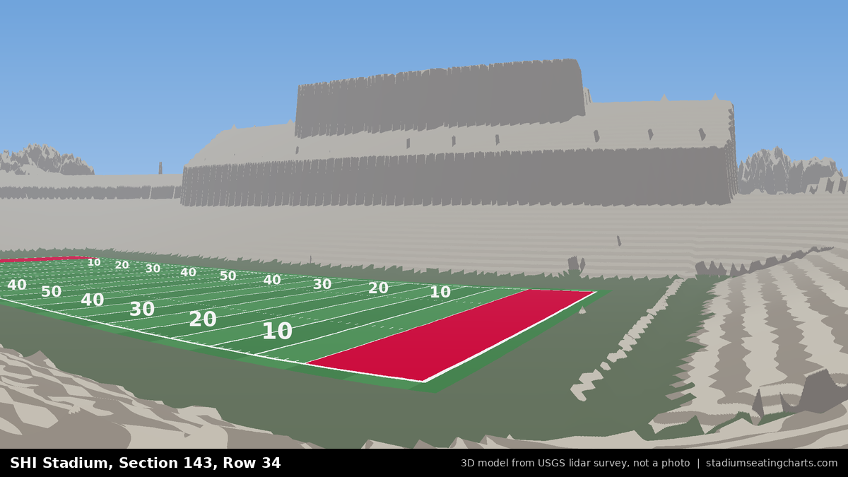 View from SHI Stadium Section 143, Row 34, looking toward the field