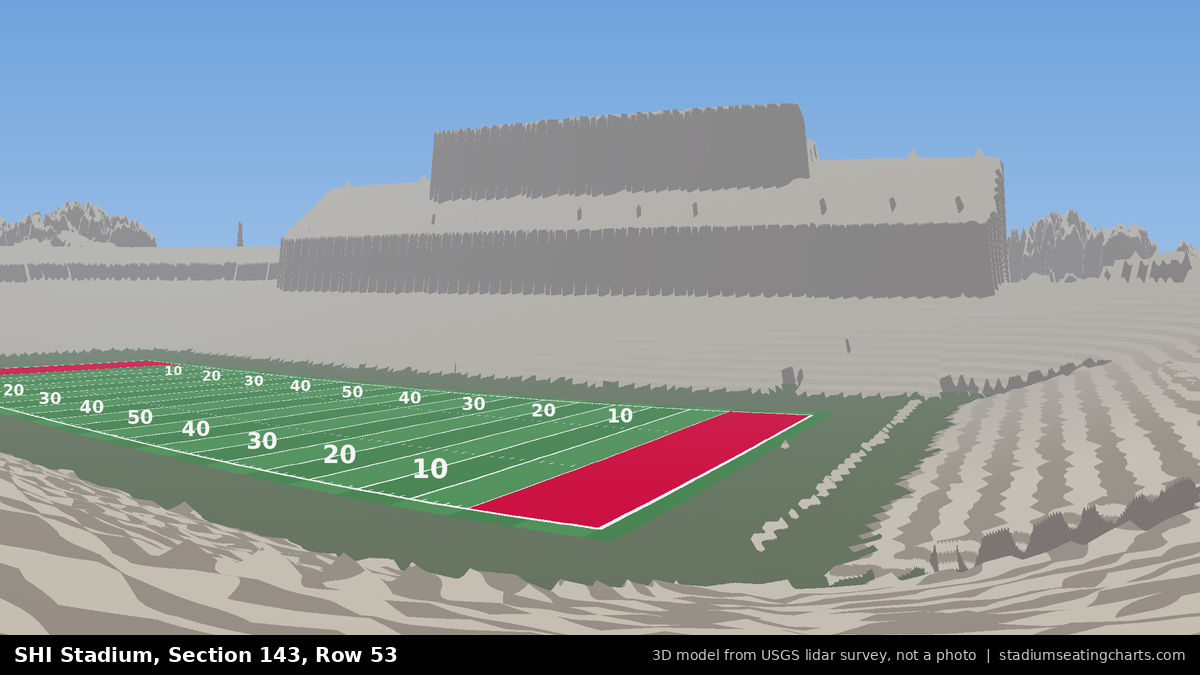 View from SHI Stadium Section 143, Row 53, looking toward the field