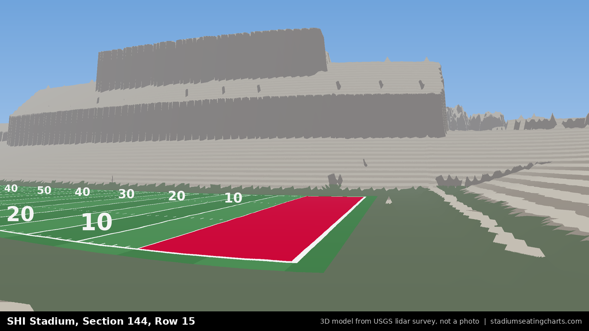 View from SHI Stadium Section 144, Row 15, looking toward the field