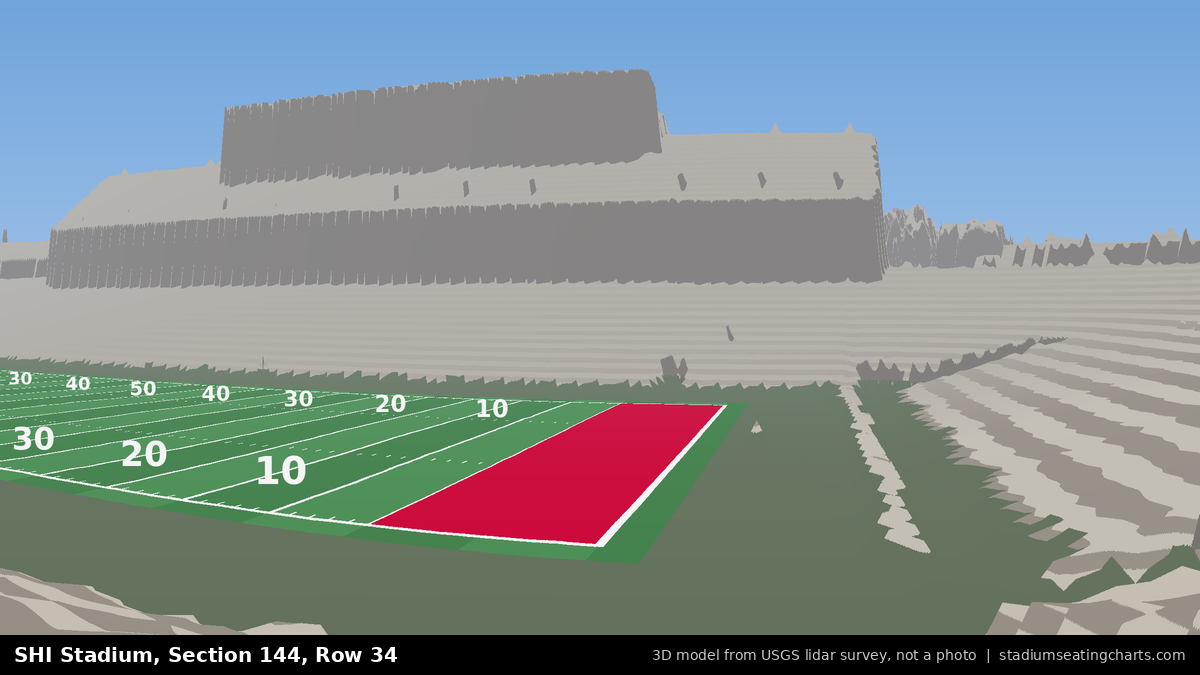 View from SHI Stadium Section 144, Row 34, looking toward the field