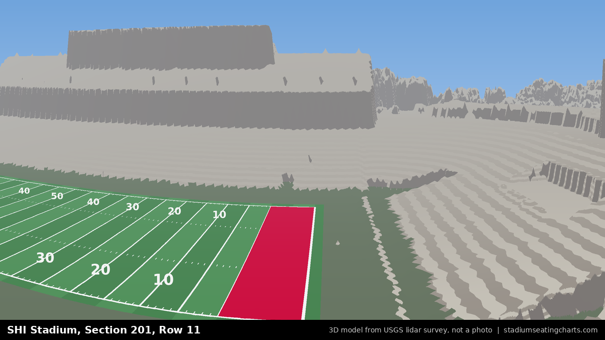View from SHI Stadium Section 201, Row 11, looking toward the field