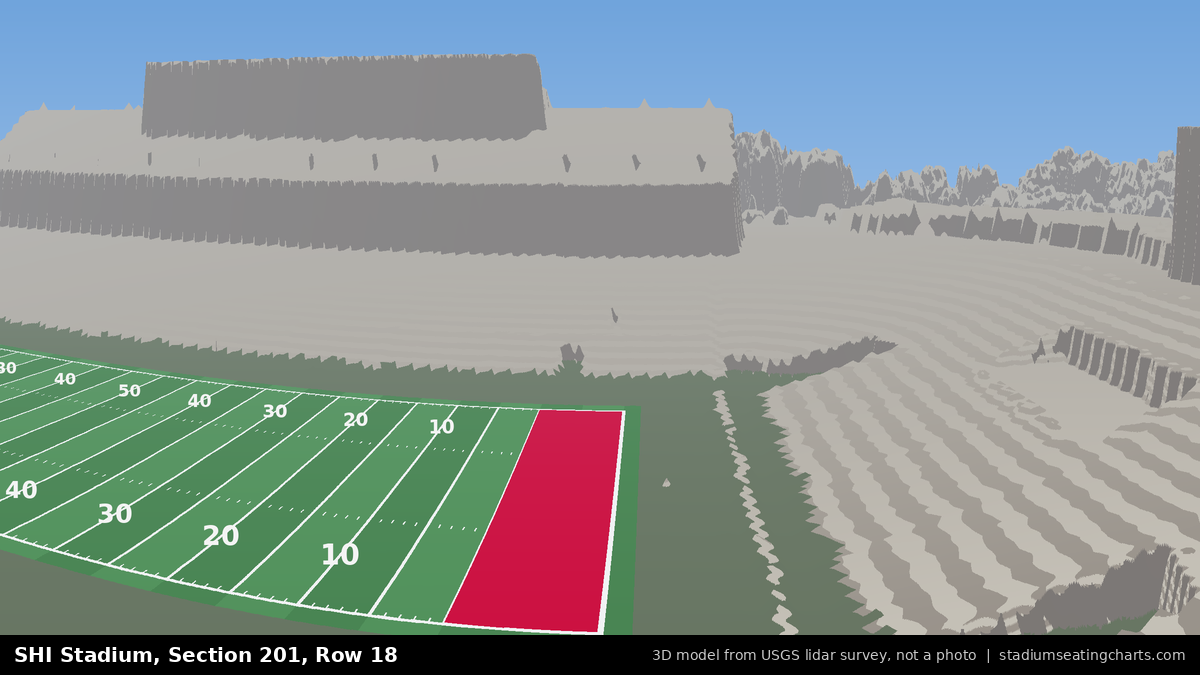 View from SHI Stadium Section 201, Row 18, looking toward the field