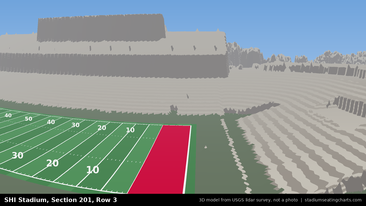 View from SHI Stadium Section 201, Row 3, looking toward the field