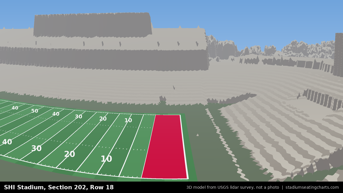 View from SHI Stadium Section 202, Row 18, looking toward the field