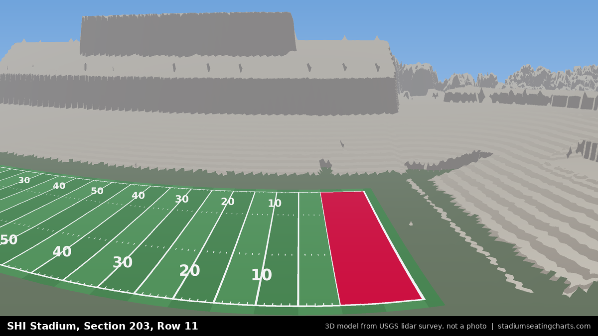 View from SHI Stadium Section 203, Row 11, looking toward the field