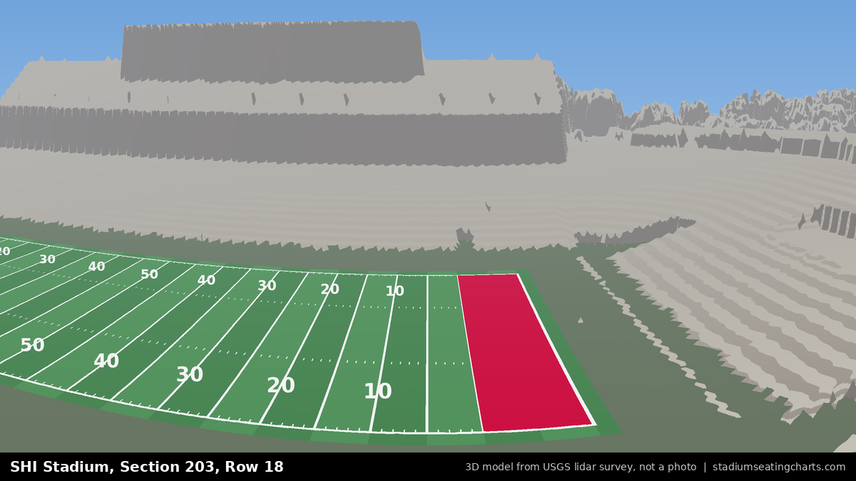 View from SHI Stadium Section 203, Row 18, looking toward the field