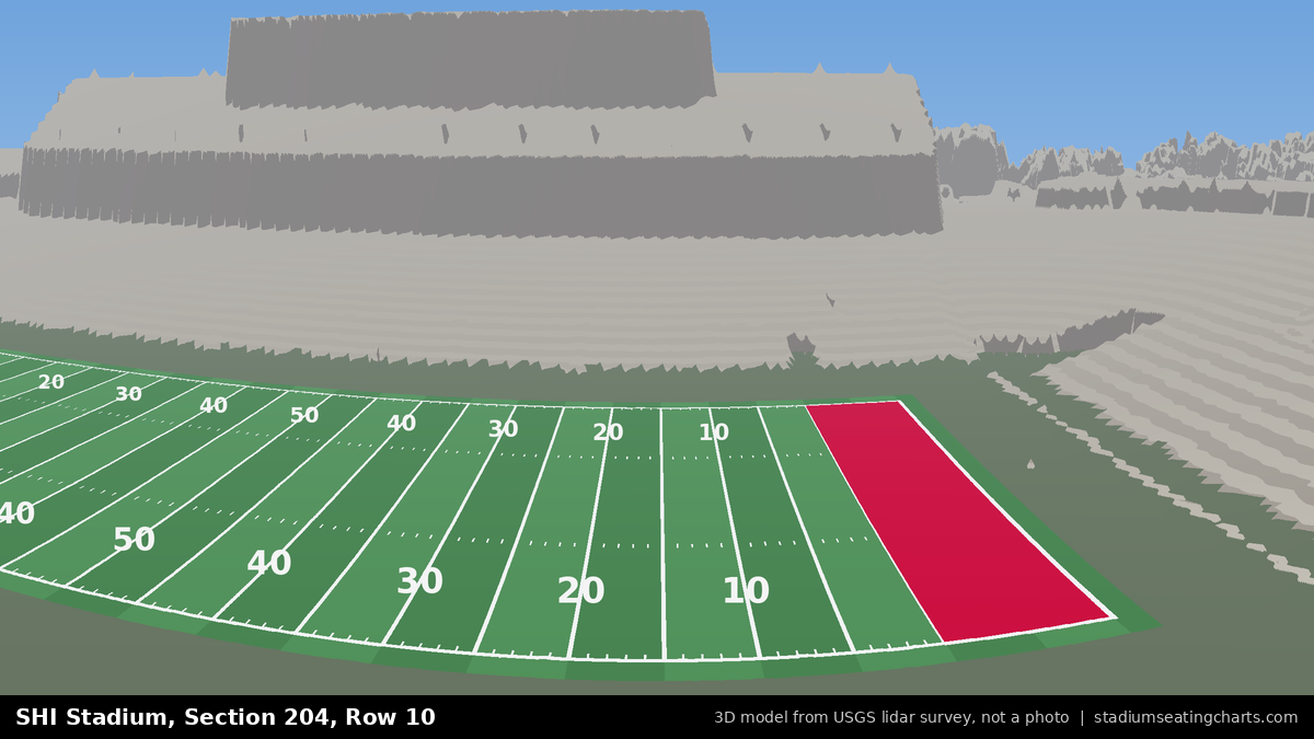 View from SHI Stadium Section 204, Row 10, looking toward the field