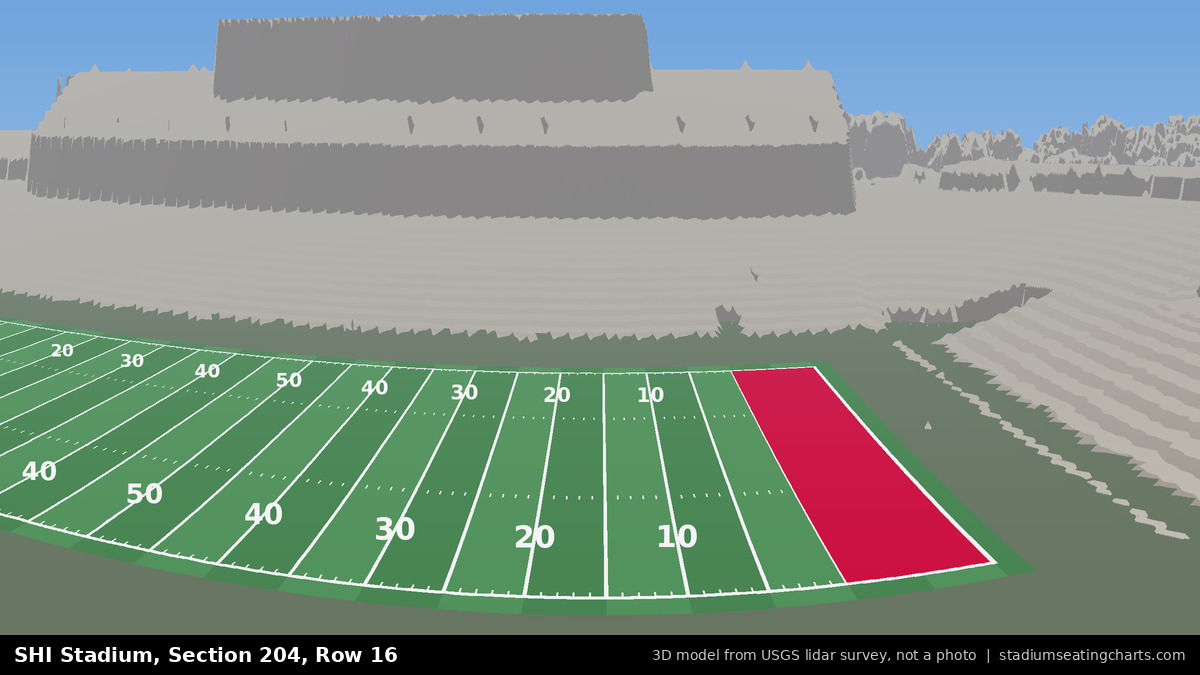 View from SHI Stadium Section 204, Row 16, looking toward the field