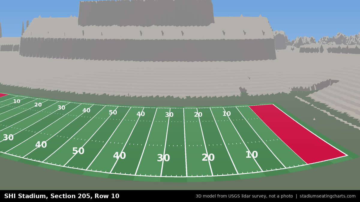 View from SHI Stadium Section 205, Row 10, looking toward the field