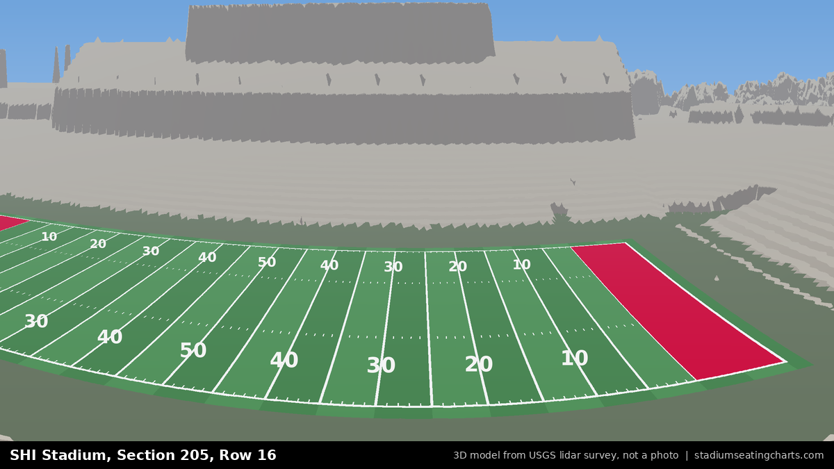 View from SHI Stadium Section 205, Row 16, looking toward the field