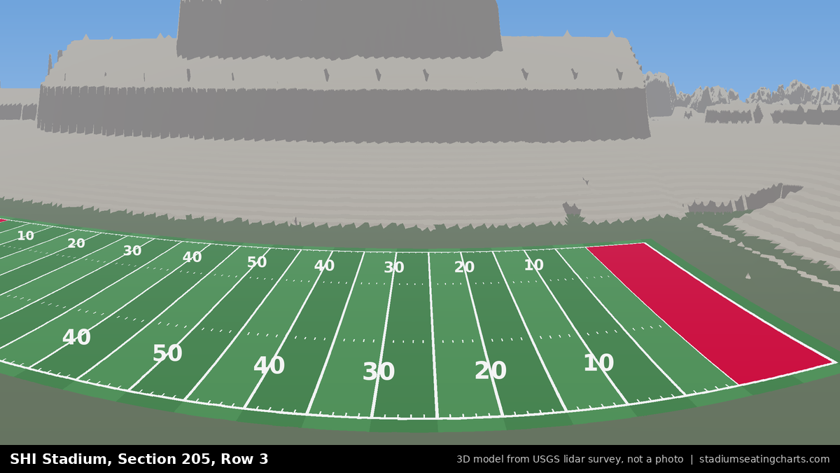 View from SHI Stadium Section 205, Row 3, looking toward the field