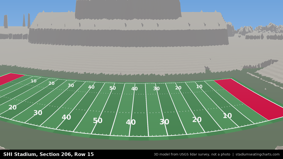 View from SHI Stadium Section 206, Row 15, looking toward the field