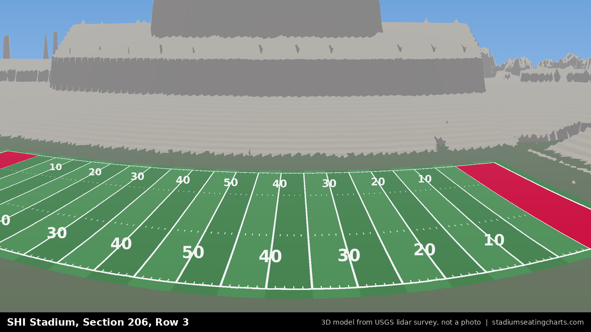 View from SHI Stadium Section 206, Row 3, looking toward the field