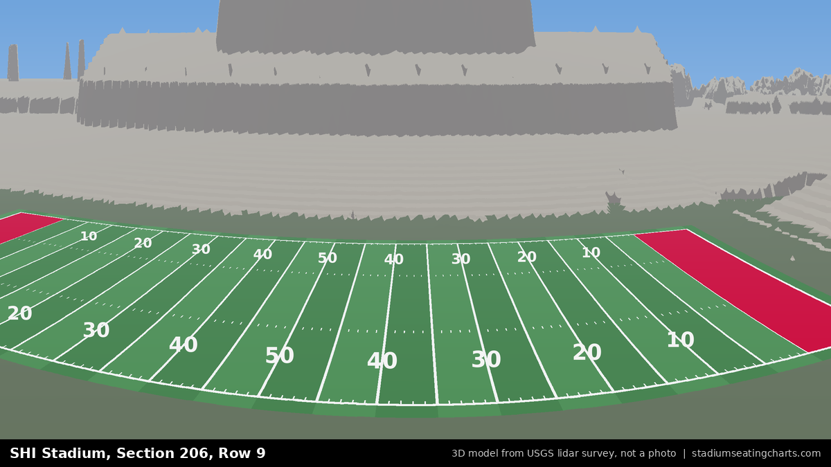View from SHI Stadium Section 206, Row 9, looking toward the field