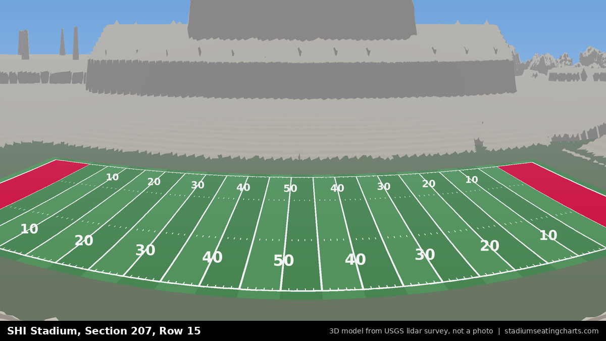 View from SHI Stadium Section 207, Row 15, looking toward the field