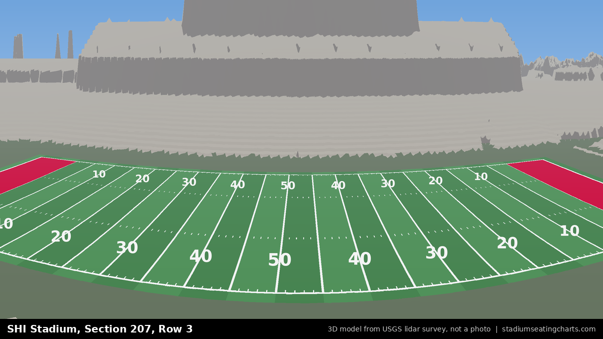 View from SHI Stadium Section 207, Row 3, looking toward the field