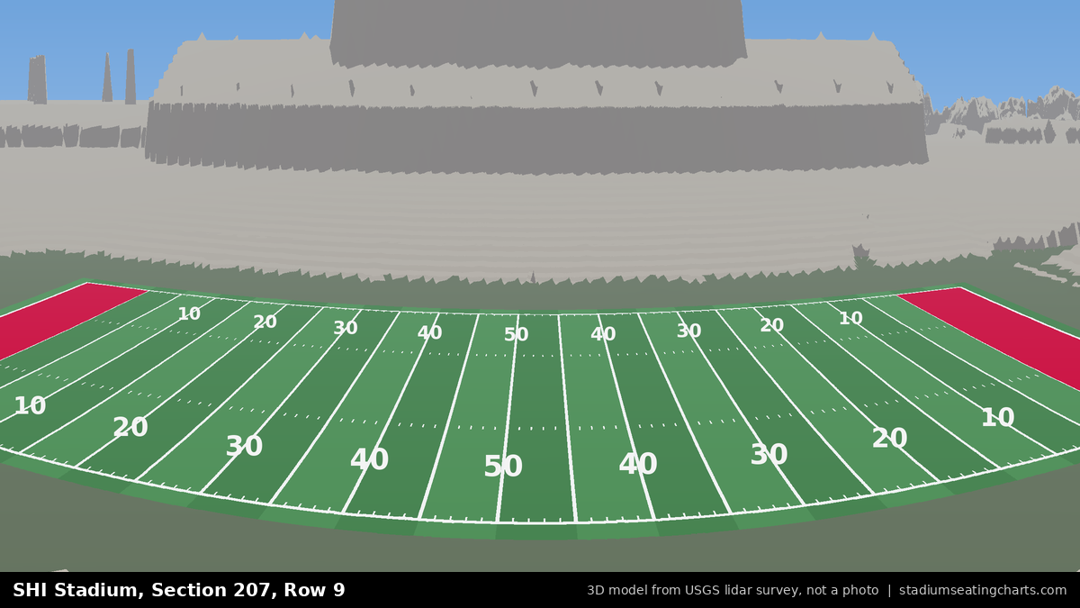 View from SHI Stadium Section 207, Row 9, looking toward the field
