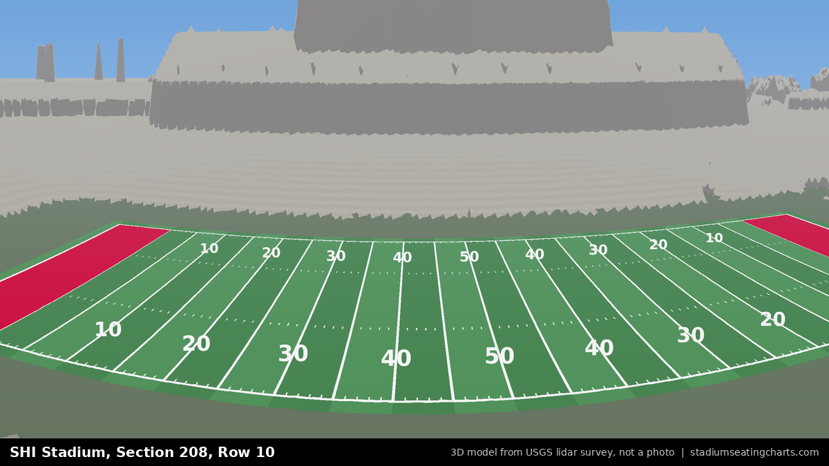 View from SHI Stadium Section 208, Row 10, looking toward the field