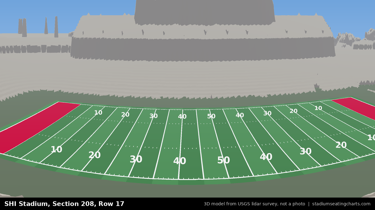 View from SHI Stadium Section 208, Row 17, looking toward the field
