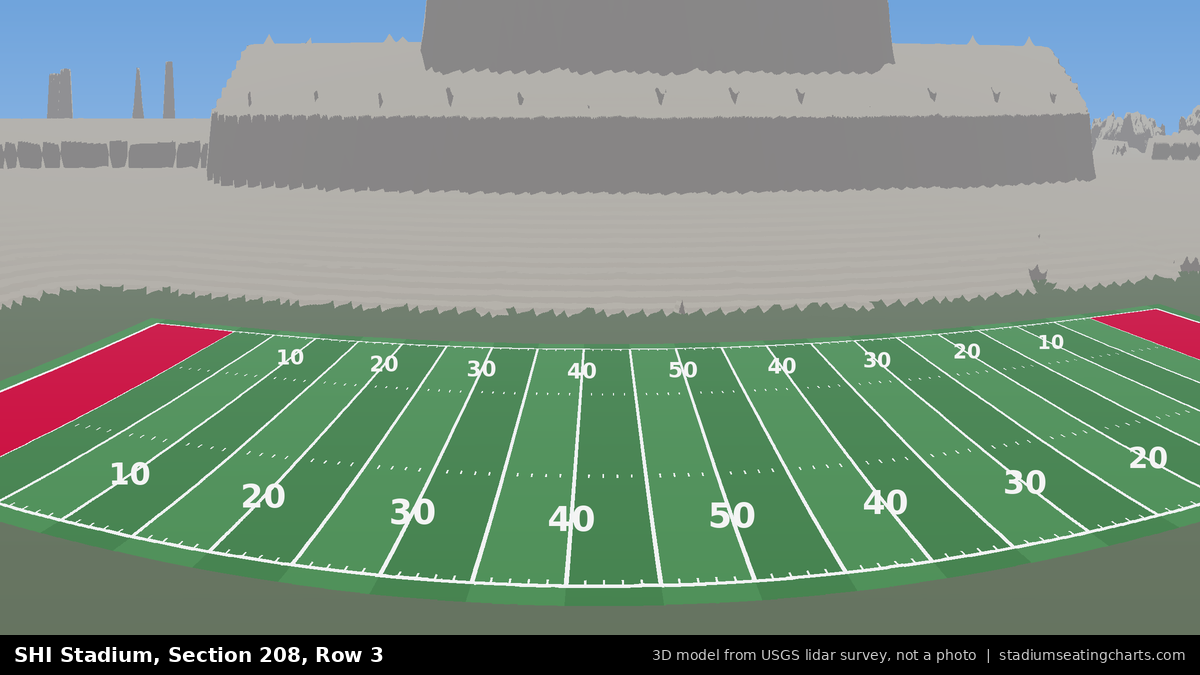 View from SHI Stadium Section 208, Row 3, looking toward the field