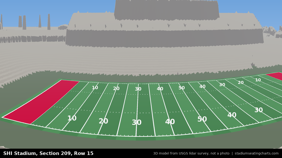 View from SHI Stadium Section 209, Row 15, looking toward the field
