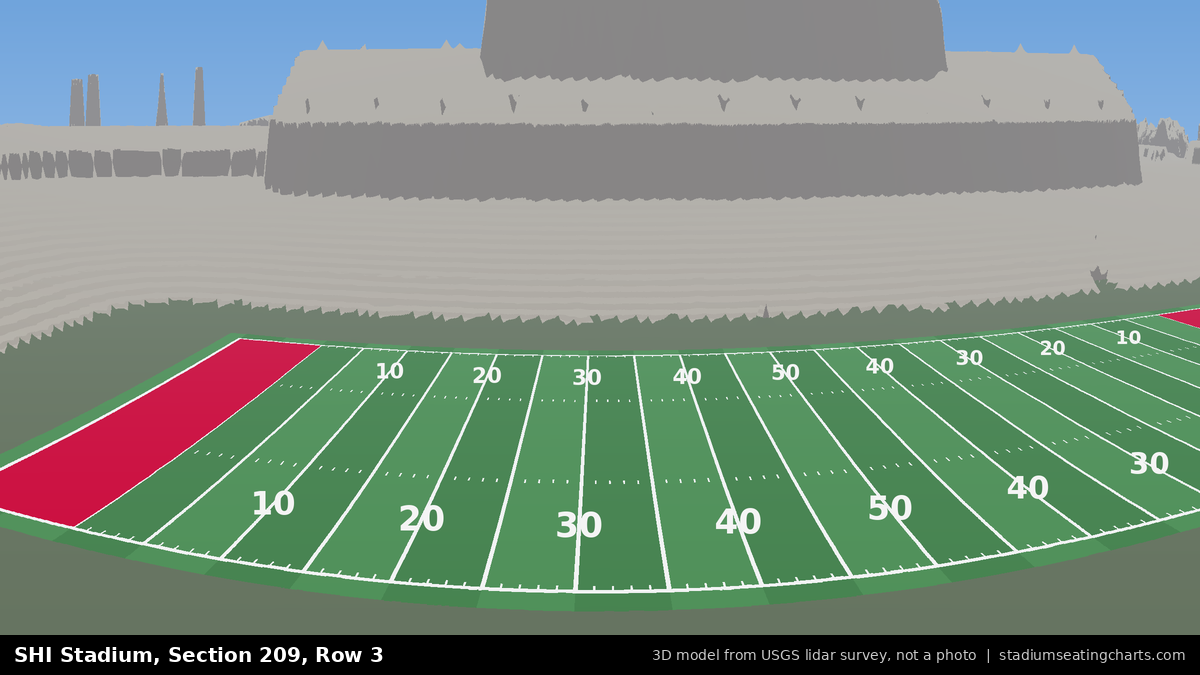 View from SHI Stadium Section 209, Row 3, looking toward the field