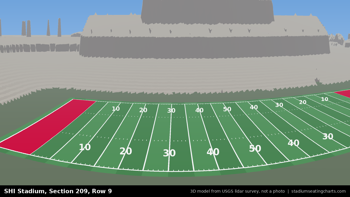 View from SHI Stadium Section 209, Row 9, looking toward the field