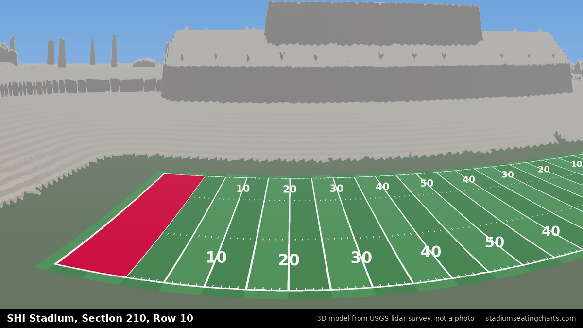 View from SHI Stadium Section 210, Row 10, looking toward the field