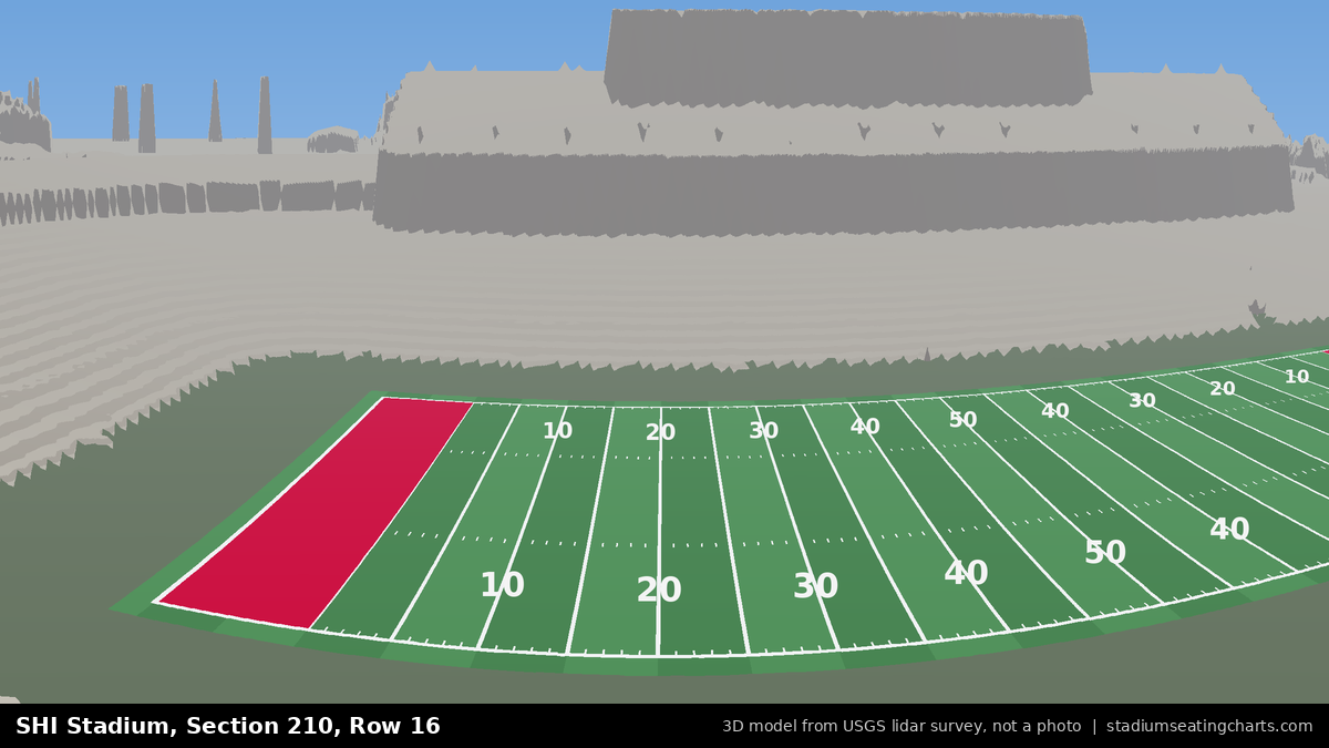 View from SHI Stadium Section 210, Row 16, looking toward the field