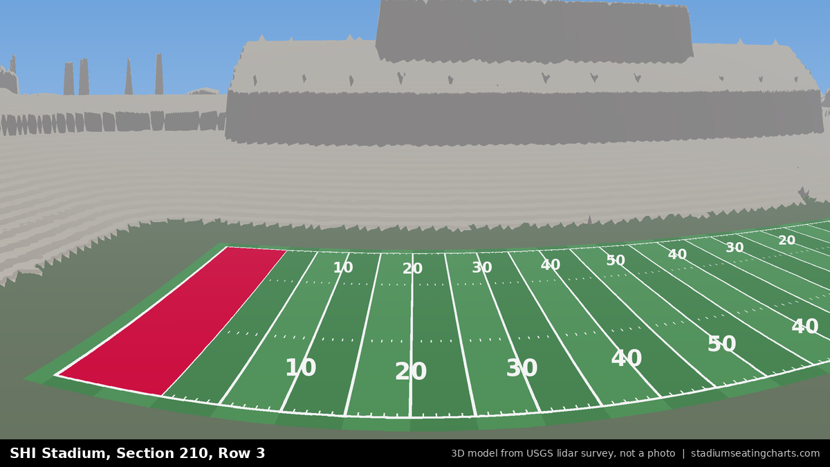 View from SHI Stadium Section 210, Row 3, looking toward the field