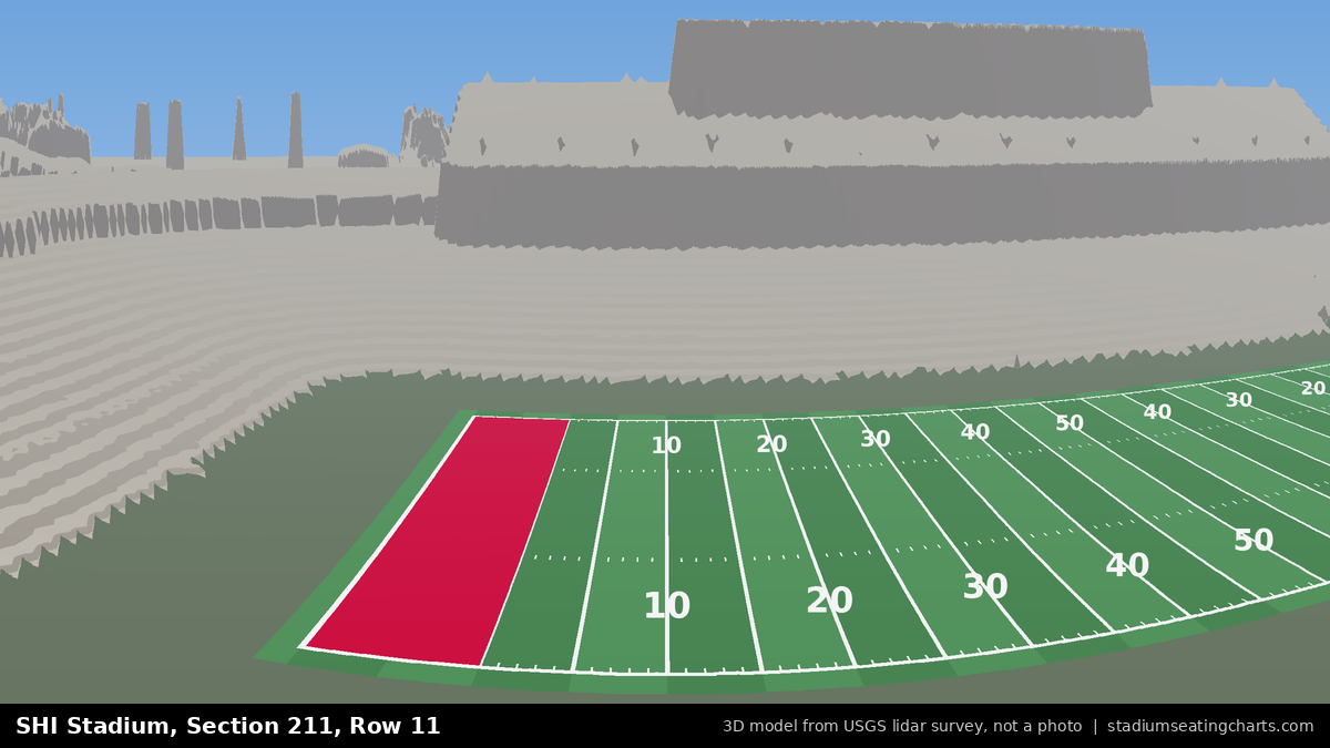 View from SHI Stadium Section 211, Row 11, looking toward the field