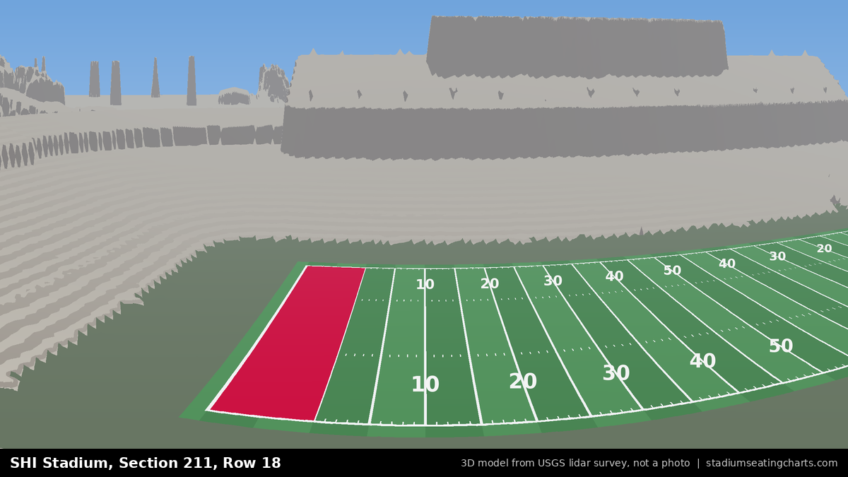 View from SHI Stadium Section 211, Row 18, looking toward the field
