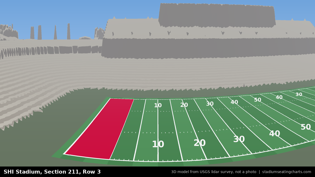 View from SHI Stadium Section 211, Row 3, looking toward the field