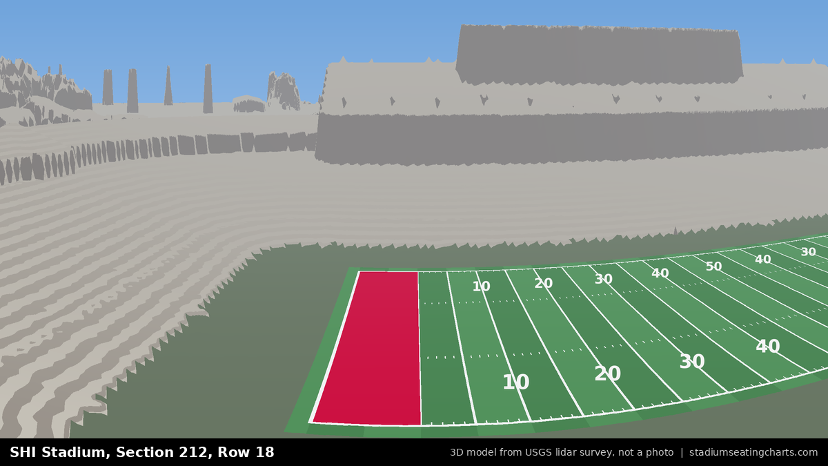 View from SHI Stadium Section 212, Row 18, looking toward the field