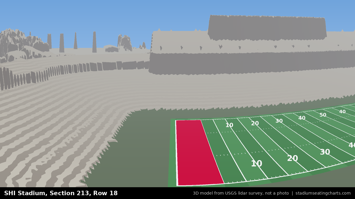 View from SHI Stadium Section 213, Row 18, looking toward the field