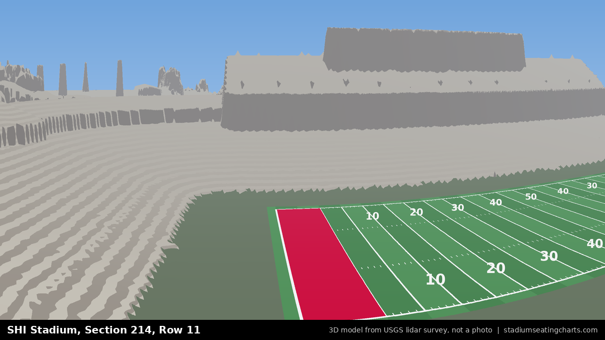 View from SHI Stadium Section 214, Row 11, looking toward the field