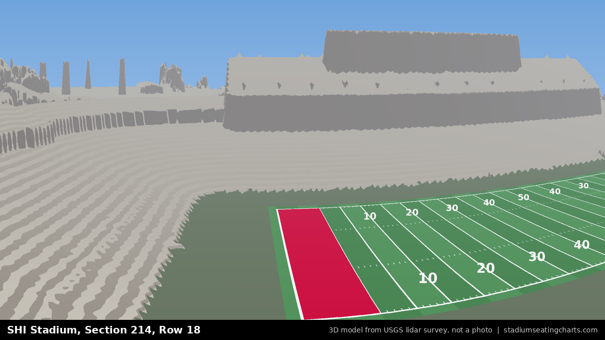 View from SHI Stadium Section 214, Row 18, looking toward the field