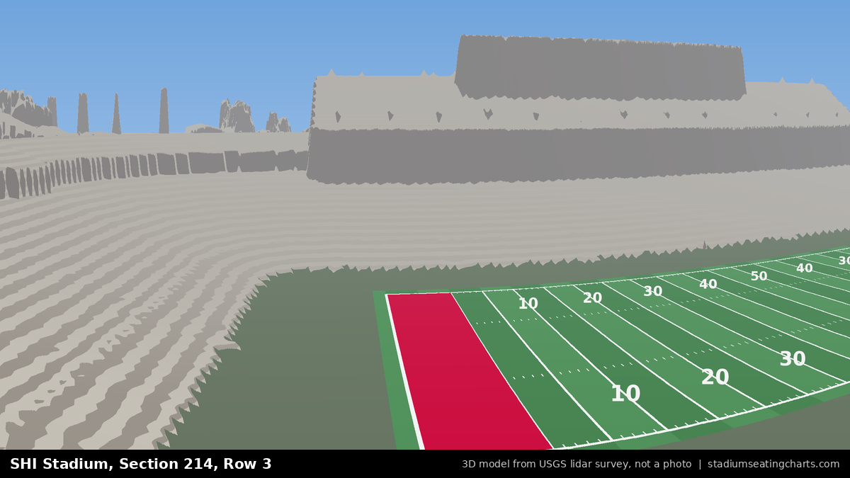 View from SHI Stadium Section 214, Row 3, looking toward the field