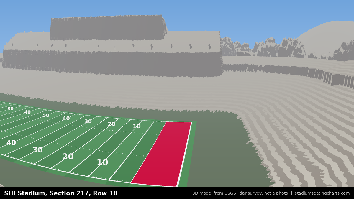 View from SHI Stadium Section 217, Row 18, looking toward the field