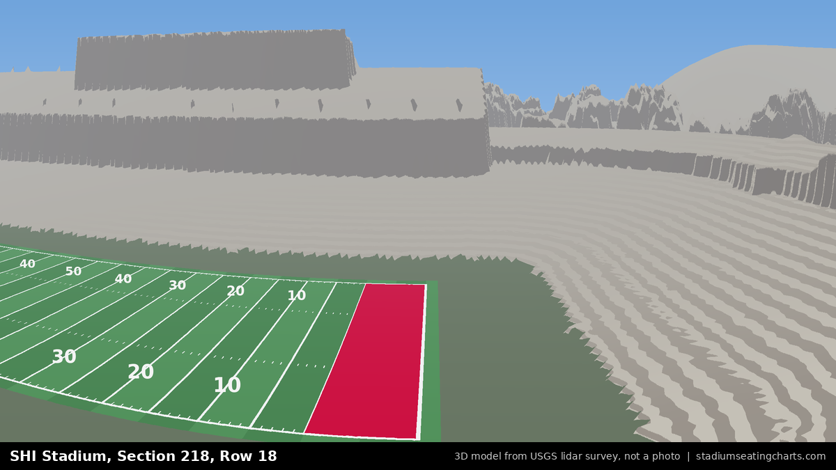 View from SHI Stadium Section 218, Row 18, looking toward the field