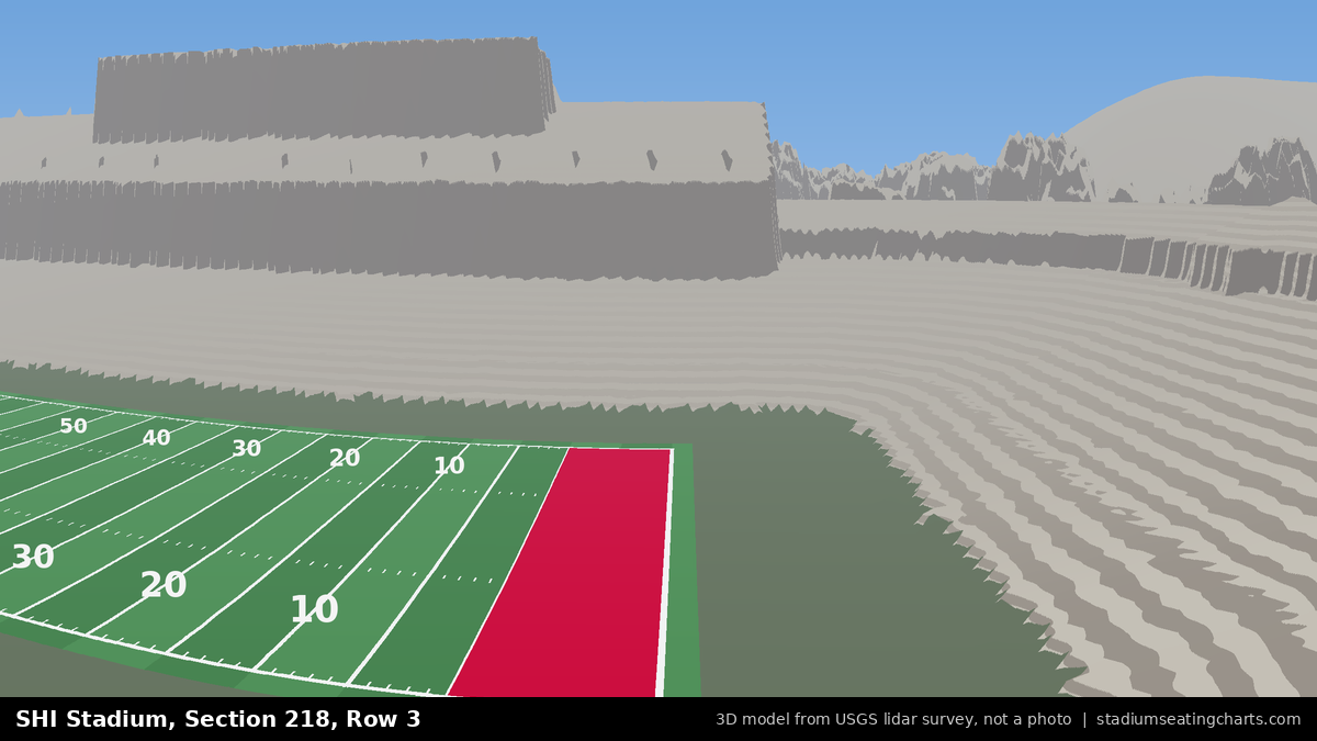 View from SHI Stadium Section 218, Row 3, looking toward the field