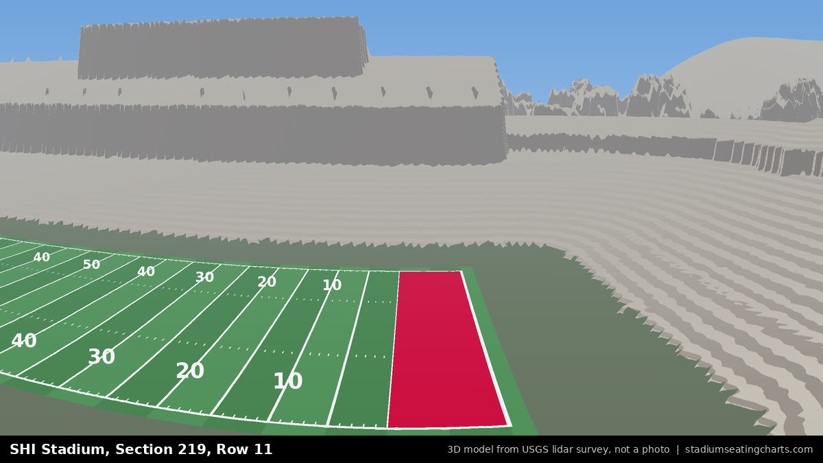 View from SHI Stadium Section 219, Row 11, looking toward the field