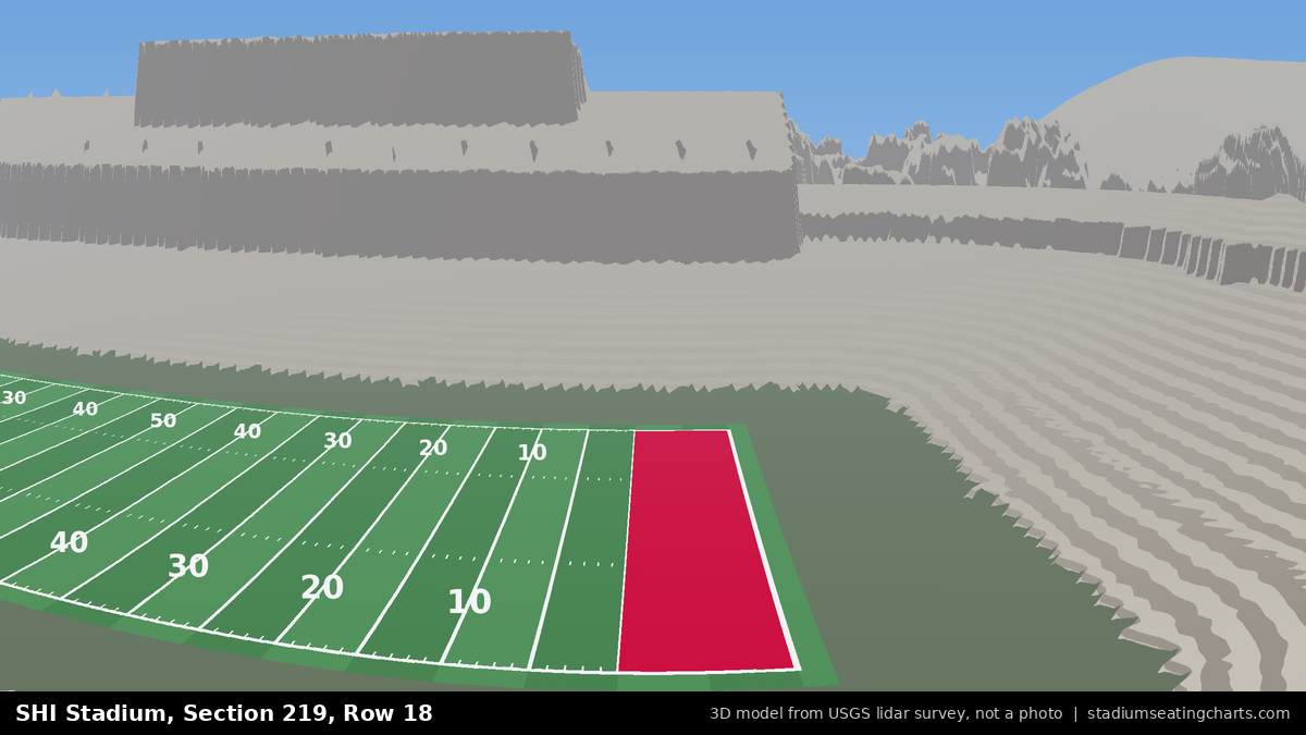 View from SHI Stadium Section 219, Row 18, looking toward the field