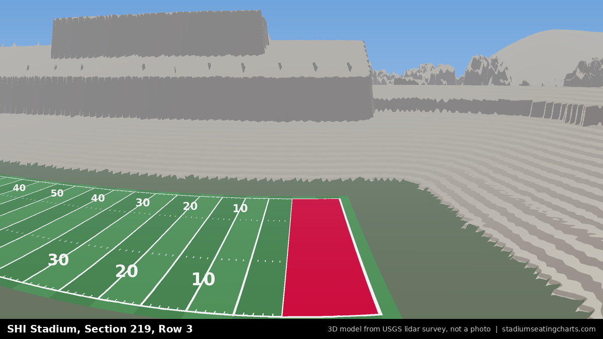 View from SHI Stadium Section 219, Row 3, looking toward the field