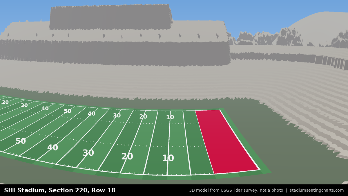 View from SHI Stadium Section 220, Row 18, looking toward the field