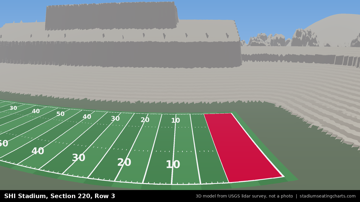 View from SHI Stadium Section 220, Row 3, looking toward the field