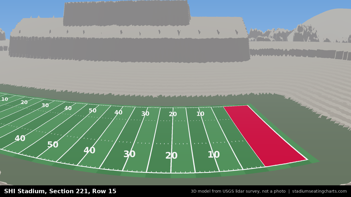 View from SHI Stadium Section 221, Row 15, looking toward the field