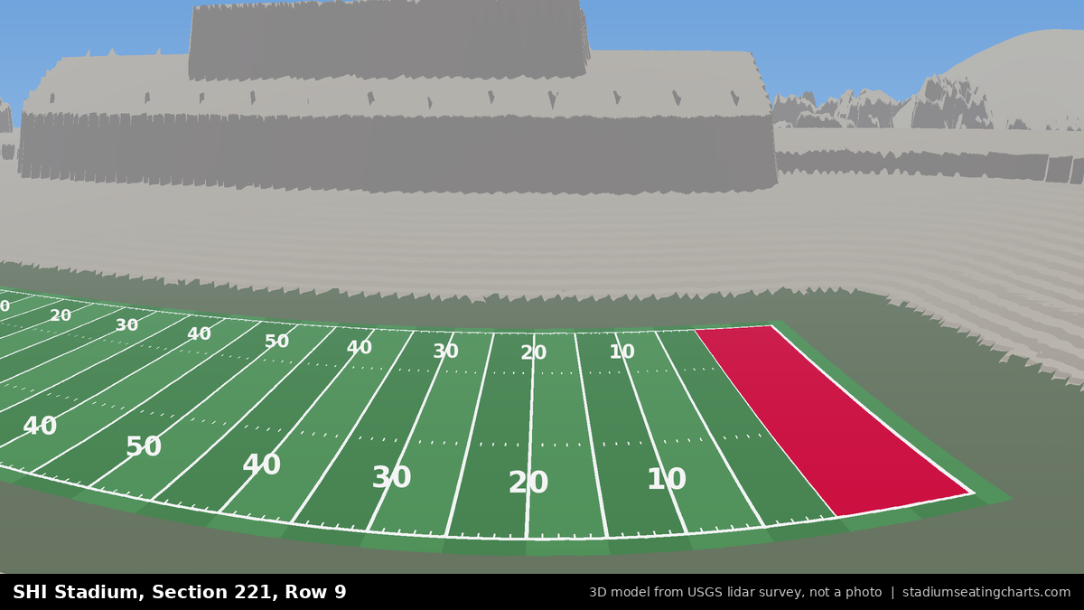 View from SHI Stadium Section 221, Row 9, looking toward the field