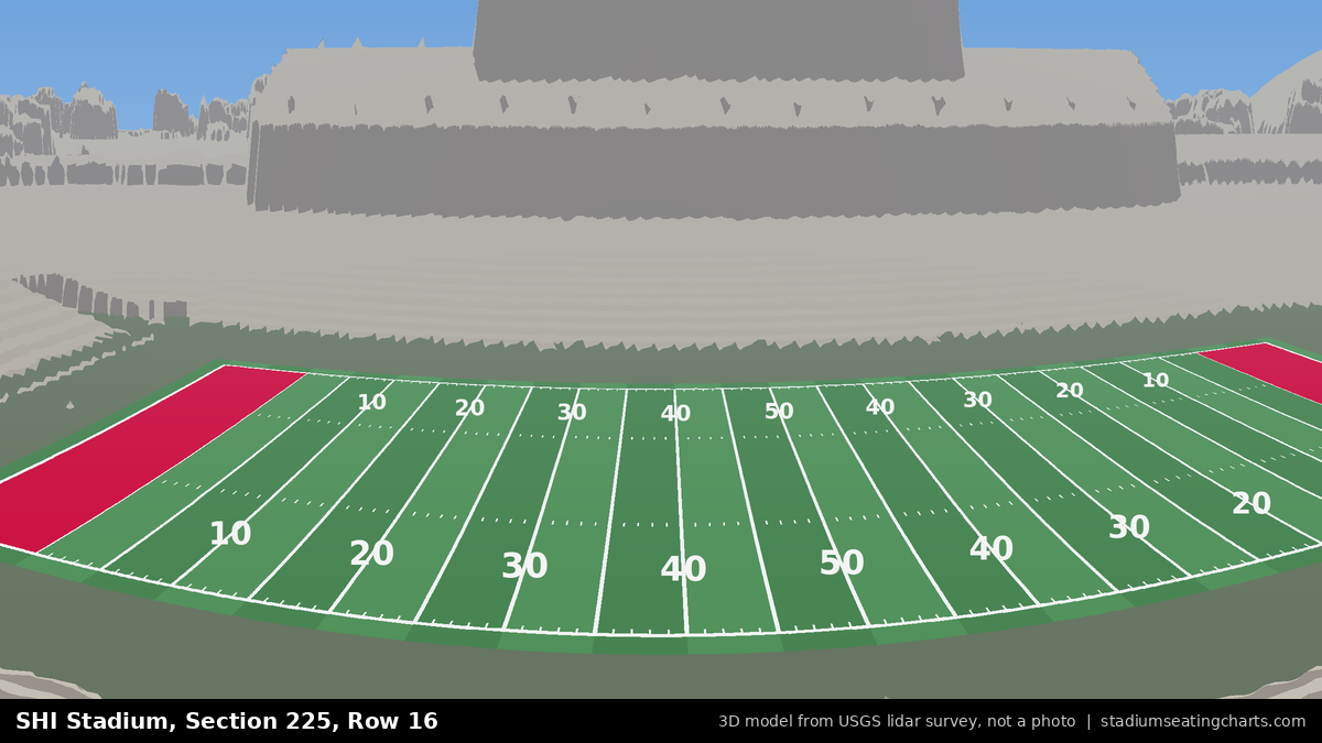 View from SHI Stadium Section 225, Row 16, looking toward the field