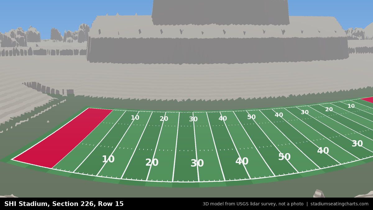 View from SHI Stadium Section 226, Row 15, looking toward the field